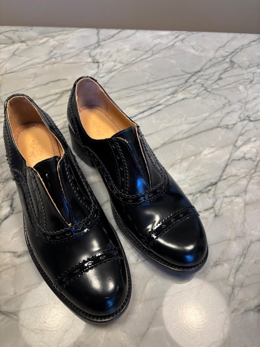 Hand-made Black Oxfords by "The Office of Angela Scott"